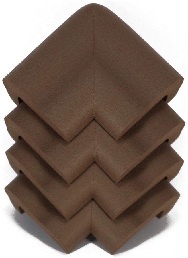 KidKusion Jumbo Corner Cushion | Made in USA | Brown | 4 Pack | Furniture and Corner Protector