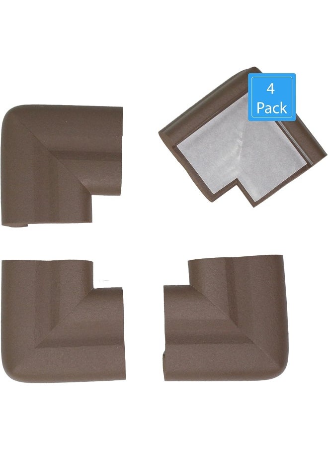 KidKusion Jumbo Corner Cushion | Made in USA | Brown | 4 Pack | Furniture and Corner Protector