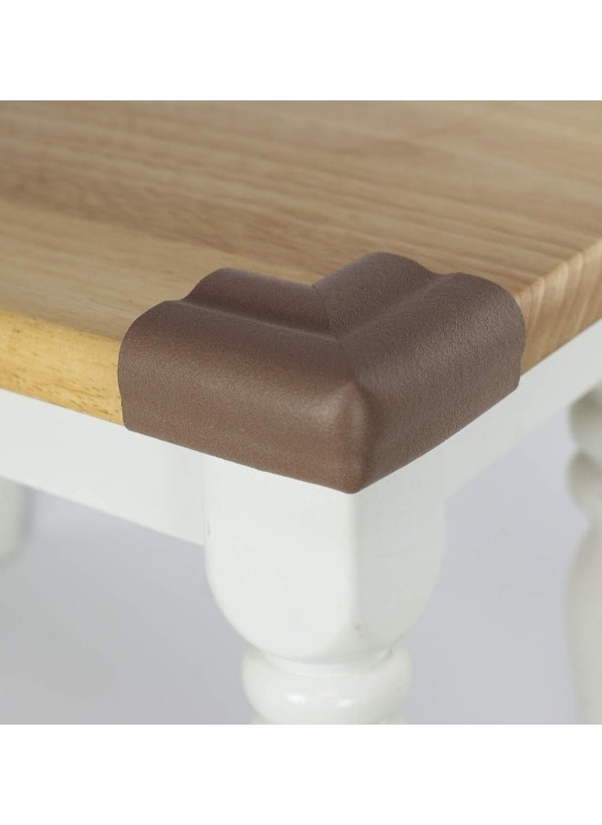 KidKusion Jumbo Corner Cushion | Made in USA | Brown | 4 Pack | Furniture and Corner Protector