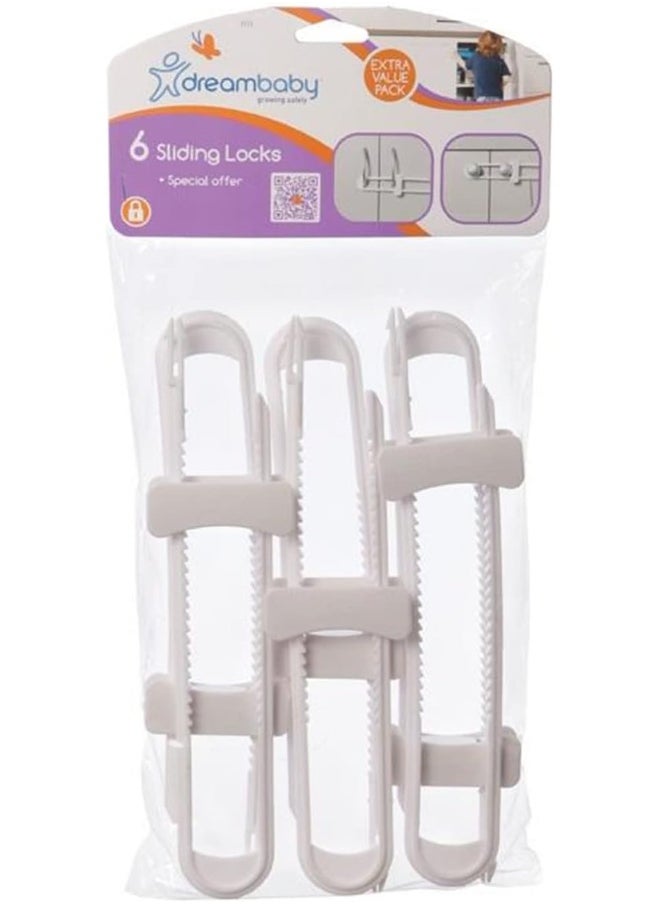 Dreambaby 6 Pack Sliding Locks, White
