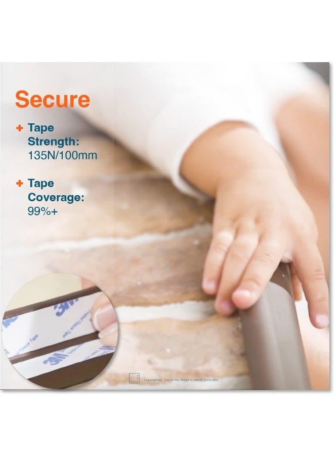 Roving Cove Edge Corner Protector Baby Proofing (Large 15ft Edge 4 Corners), Hefty-Fit Heavy-Duty, Soft NBR Rubber Foam, Furniture Fireplace Safety Bumper Guard, 3M Adhesive, Oyster White (Off White)