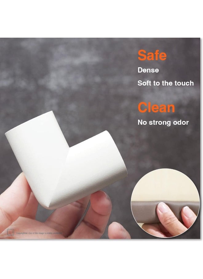 Roving Cove Edge Corner Protector Baby Proofing (Large 15ft Edge 4 Corners), Hefty-Fit Heavy-Duty, Soft NBR Rubber Foam, Furniture Fireplace Safety Bumper Guard, 3M Adhesive, Oyster White (Off White)