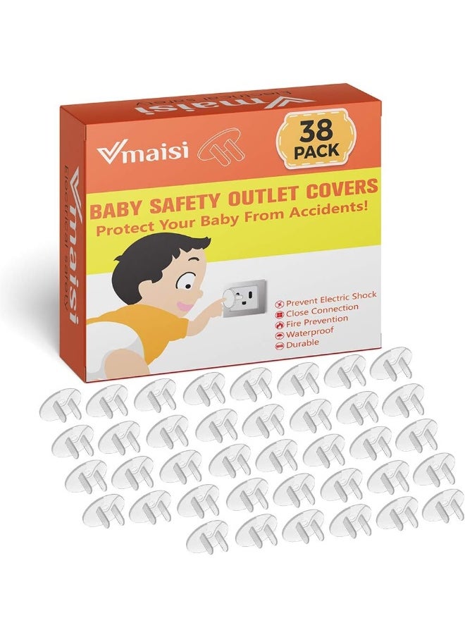 vmaisi Outlet Covers ChildProof Plug Protector - 38 Pack Baby Proofing Electrical Safety Outlet Plugs