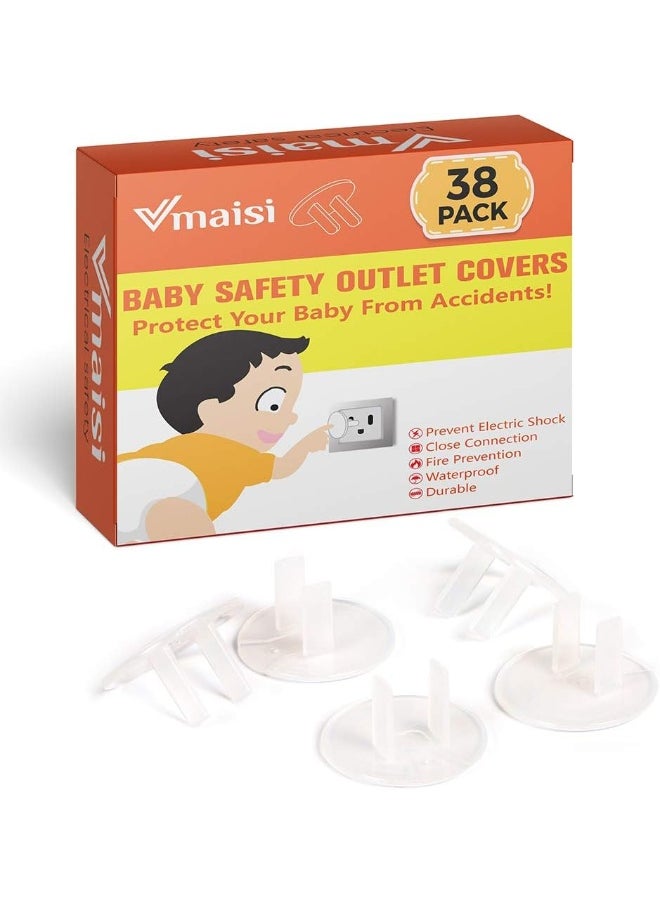 vmaisi Outlet Covers ChildProof Plug Protector - 38 Pack Baby Proofing Electrical Safety Outlet Plugs