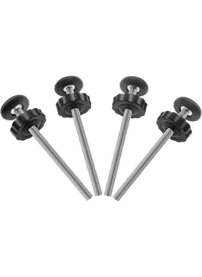 PAFOWO 4Pcs Universal Baby Gate Threaded Spindle Rod, M8 (8mm) Replacement Bolt Part for Baby & Pet Pressure Mounted Safety Gates, Extra Long Baby Tension Gate Extender (Black)