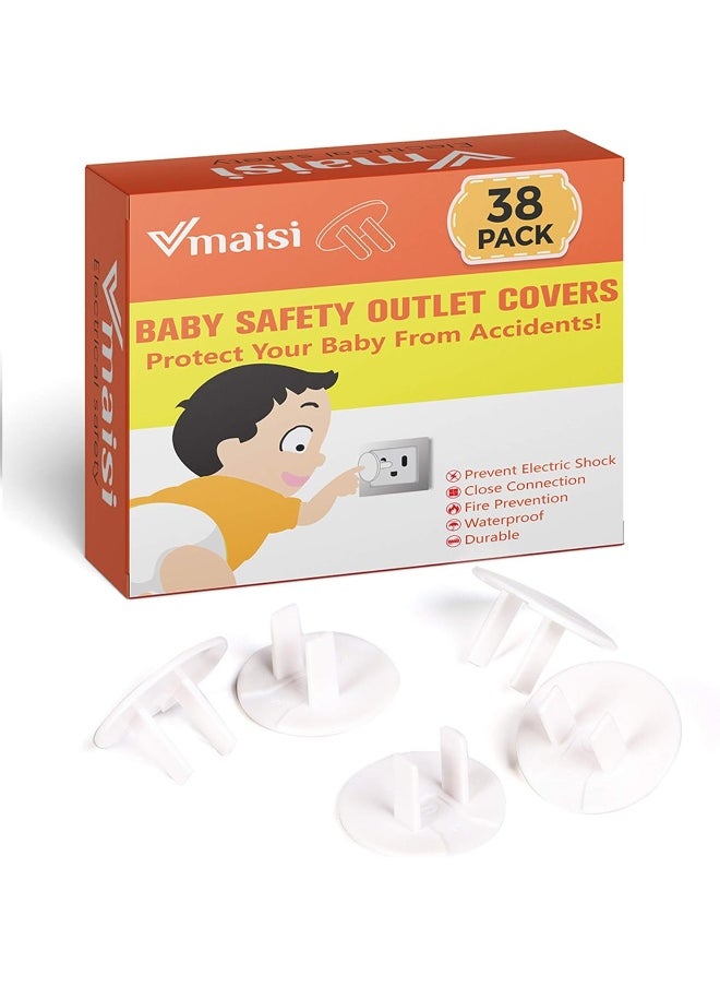 vmaisi Outlet Covers ChildProof Plug Protector - Baby Proofing Electrical Safety Outlet Plugs - (White, 38 Pack)