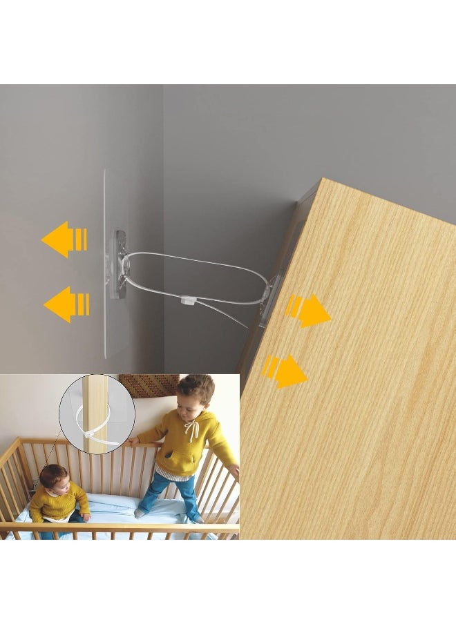 RUKUHOT Anti Tip Furniture Anchors Adhesive, Furniture Wall Anchor Straps, Furniture Safety Straps for Child Proofing & Pet Protecting