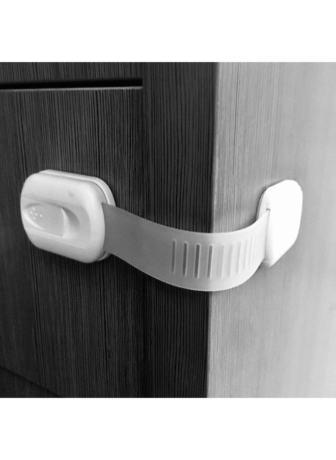 vmaisi 16 Pack Multi-Use Adhesive Straps Locks - Childproofing Baby Proofing Cabinet Latches for Drawers, Fridge, Dishwasher, Toilet Seat, Cupboard, Oven, Trash Can, No Drilling