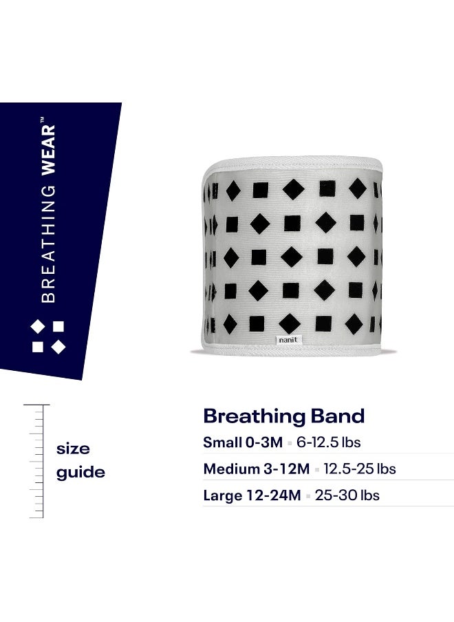 Nanit Breathing Wear Band – Works with Nanit Pro Baby Monitor to Track Breathing Motion Sensor-Free, Like Your Hand On Their Heart from Anywhere, 100% Cotton, Size Small, 0-3 Months, Pebble Grey