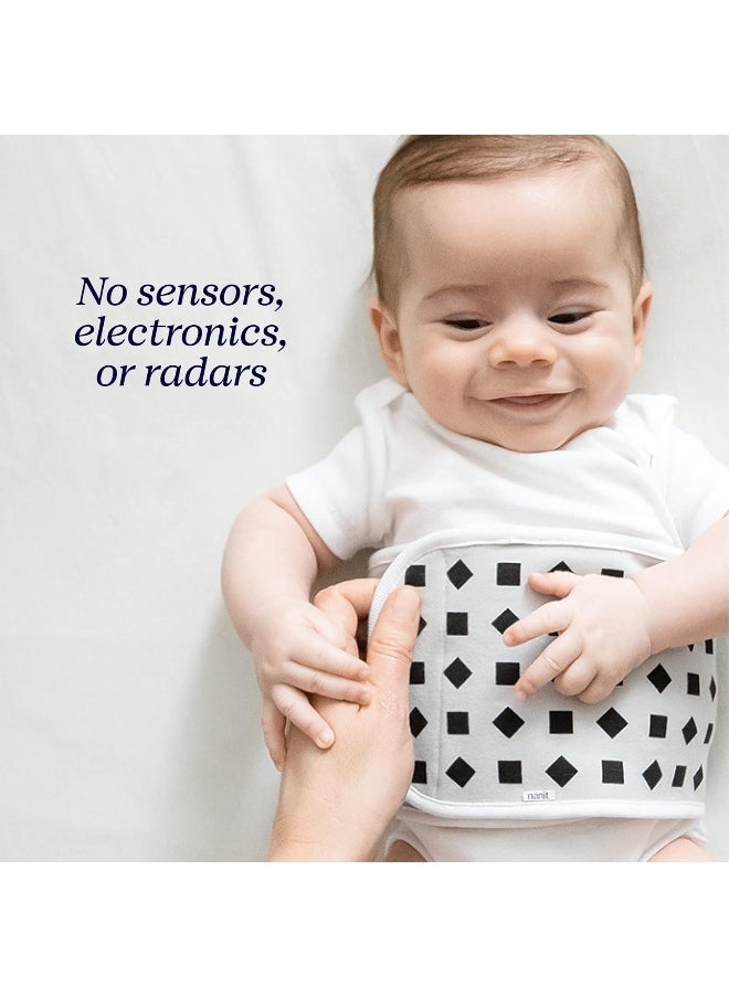 Nanit Breathing Wear Band – Works with Nanit Pro Baby Monitor to Track Breathing Motion Sensor-Free, Like Your Hand On Their Heart from Anywhere, 100% Cotton, Size Small, 0-3 Months, Pebble Grey