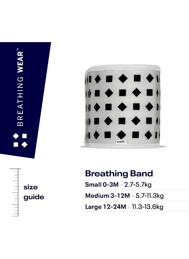 Nanit Breathing Wear Band – Works with Nanit Pro Baby Monitor to Track Breathing Motion Sensor-Free, Like Your Hand On Their Heart from Anywhere, 100% Cotton, Size Small, 0-3 Months, Pebble Grey