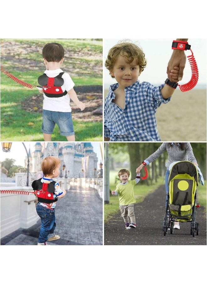 Lehoo Castle KWANITHINK Toddler Leashes for Walking, 2 in 1 Kids Safety Harness + Anti Lost Wrist Link, Baby Leash Harness for Walking Boys and Girls (Mickey)