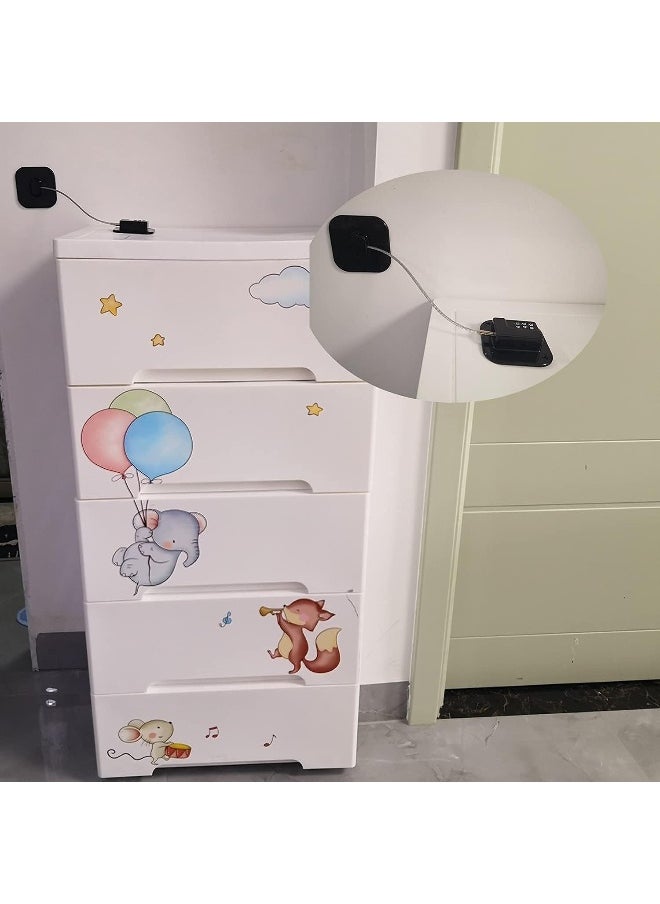 Baby Proofing Cabinet Lock with Large Adhesive Plates, No Screw No Drill Door Locks for Kids Safety, Keyless Child Safety Strap Locks, Drawer Locks, Fridge Lock Combination