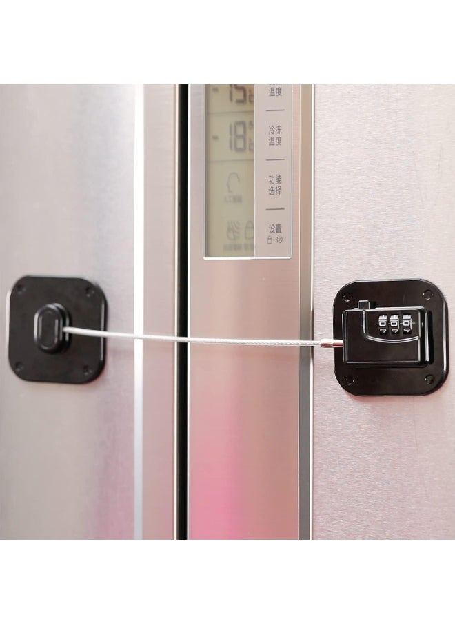 Baby Proofing Cabinet Lock with Large Adhesive Plates, No Screw No Drill Door Locks for Kids Safety, Keyless Child Safety Strap Locks, Drawer Locks, Fridge Lock Combination