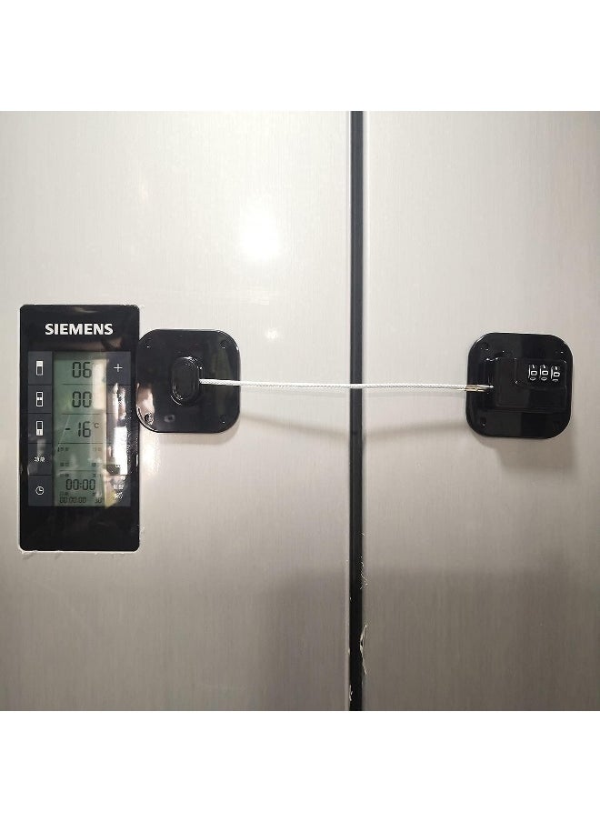 Baby Proofing Cabinet Lock with Large Adhesive Plates, No Screw No Drill Door Locks for Kids Safety, Keyless Child Safety Strap Locks, Drawer Locks, Fridge Lock Combination