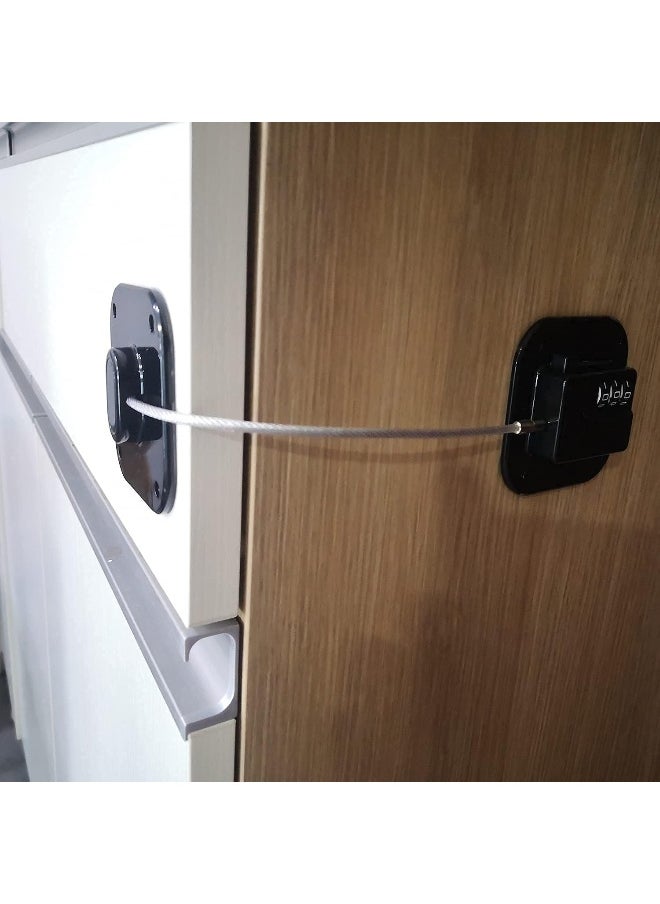 Baby Proofing Cabinet Lock with Large Adhesive Plates, No Screw No Drill Door Locks for Kids Safety, Keyless Child Safety Strap Locks, Drawer Locks, Fridge Lock Combination
