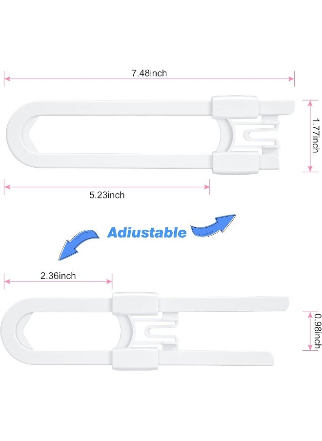 vmaisi 20 Pack U Shaped Sliding Cabinet Locks Baby Proofing - Adjustable Child Safety Locks, Childproof Latches for Kitchen Bathroom Storage Cupboards Doors, Handles and Knobs White
