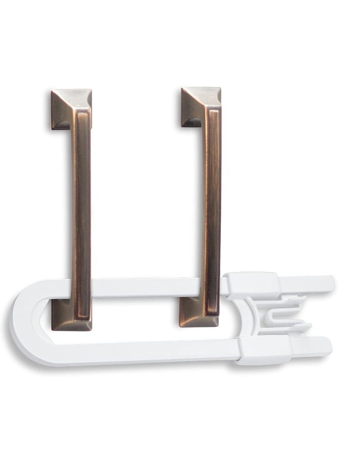 vmaisi 20 Pack U Shaped Sliding Cabinet Locks Baby Proofing - Adjustable Child Safety Locks, Childproof Latches for Kitchen Bathroom Storage Cupboards Doors, Handles and Knobs White
