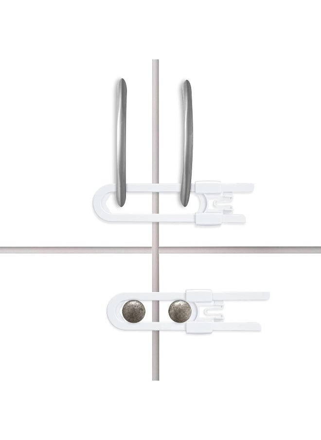 vmaisi 20 Pack U Shaped Sliding Cabinet Locks Baby Proofing - Adjustable Child Safety Locks, Childproof Latches for Kitchen Bathroom Storage Cupboards Doors, Handles and Knobs White