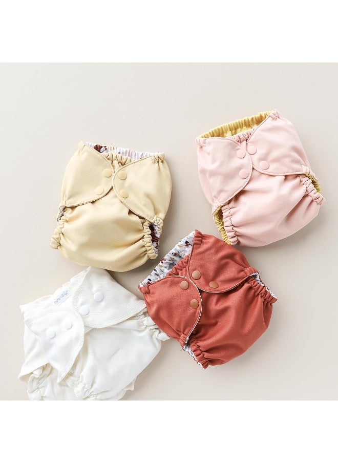Esembly Cloth Diaper Outer, Swim and Waterproof Cloth Diaper Cover, Leak-Proof and Breathable Layer, Reusable with Snap Closure - Size 1 (7-17lbs), Blush