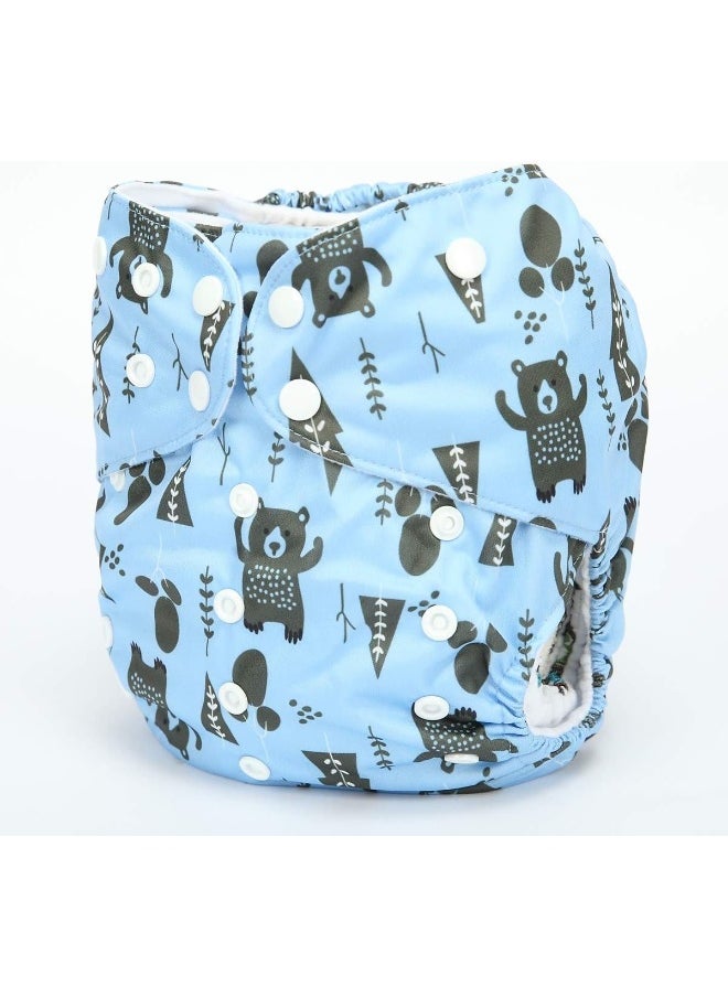Sigzagor 2 to 7 Years Old Junior Big Cloth Diaper Pocket Reusable Washable Baby Kids Toddler (Native Bear)