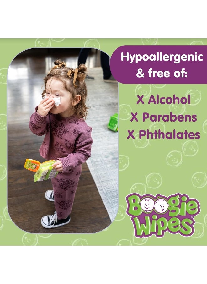 Boogie Gentle Saline Nose Wipes Original Fresh Scent - Set of 3 (90 Wipes Total)