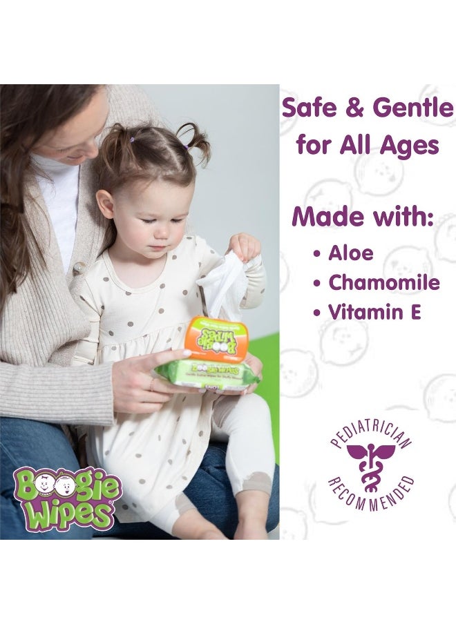 Boogie Gentle Saline Nose Wipes Original Fresh Scent - Set of 3 (90 Wipes Total)