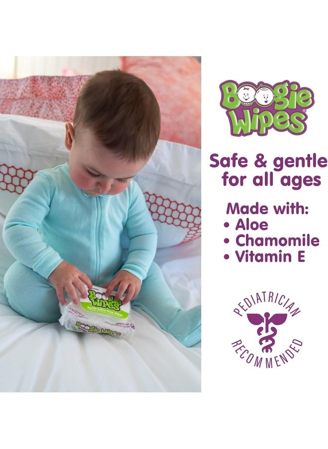 Boogie Wipes Boogie Bundle - 90 Unscented, Gentle, Extra-Soft Wipes with Natural Saline for Stuffed Noses