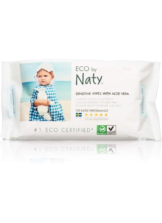 Eco by Naty Eco-Sensitive Baby Wipes with Aloe - Resealable Top - 56 ct