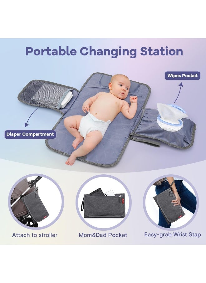 RUVALINO Diaper Bag Backpack, Neutral All-in-One Baby Bags for Boy Girl, Multifunction Travel Backpack