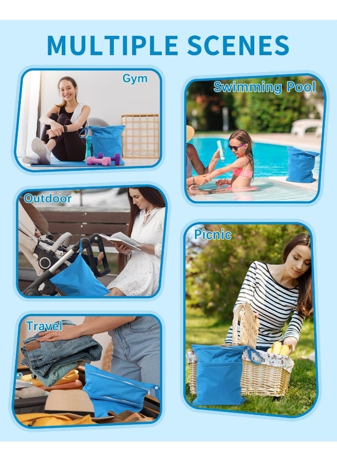 babygoal Wet Dry Bags 3 Pack for Baby Cloth Diapers, Washable Travel Bags, Beach, Pool, Gym Bag for Swimsuits & Wet Clothes with 2 Pockets