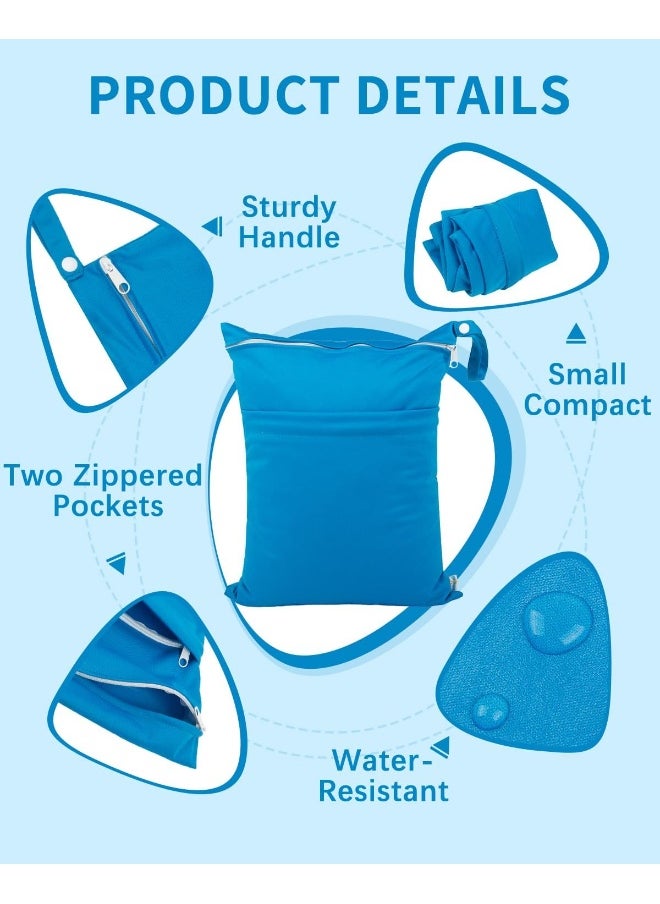 babygoal Wet Dry Bags 3 Pack for Baby Cloth Diapers, Washable Travel Bags, Beach, Pool, Gym Bag for Swimsuits & Wet Clothes with 2 Pockets