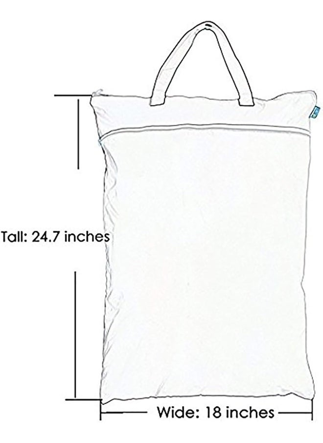 Teamoy Travel Hanging Wet Dry Bag(24.7 x 18 inches) for Cloth Diapers Organizer Tote Bag (L, Beige Chevron)