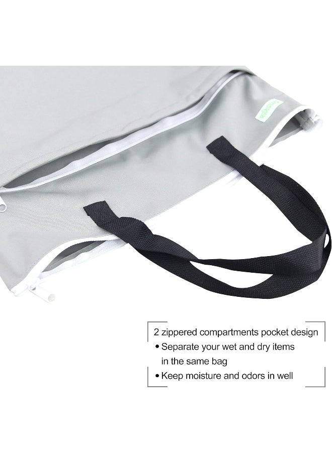 wegreeco Reusable Hanging Wet Dry Cloth Diaper Bag (Grey)