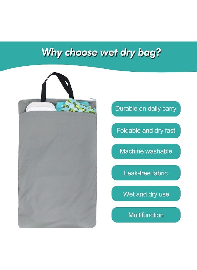 wegreeco Reusable Hanging Wet Dry Cloth Diaper Bag (Grey)