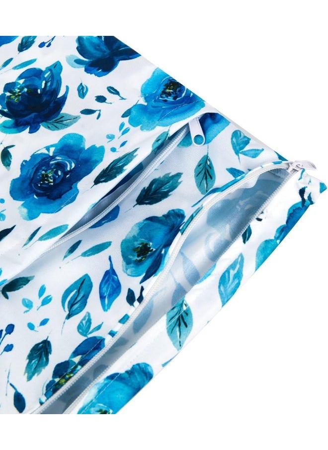 ALVABABY 2pcs Cloth Diaper Wet/Dry Bags|Waterproof Reusable with Two Zippered Pockets|Travel, Beach, Pool, Daycare, Soiled Baby Items,Yoga，Gym Bag or Wet Cloth Bag