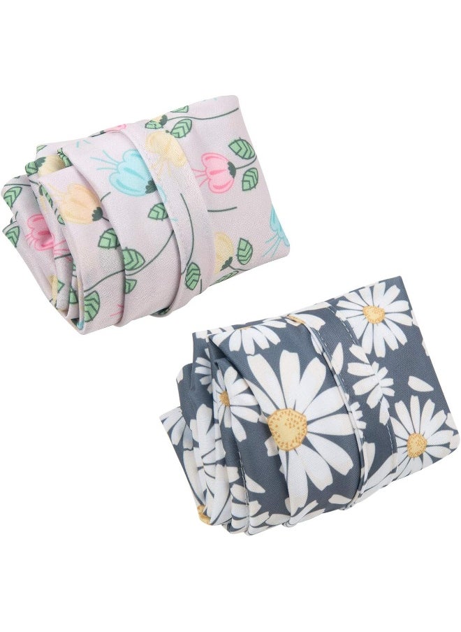 ALVABABY 2pcs Cloth Diaper Wet Dry Bags Waterproof Reusable with Two Zippered Pockets Travel Beach Pool Daycare Soiled Baby Items Yoga Gym Bag for Swimsuits or Wet Clothes