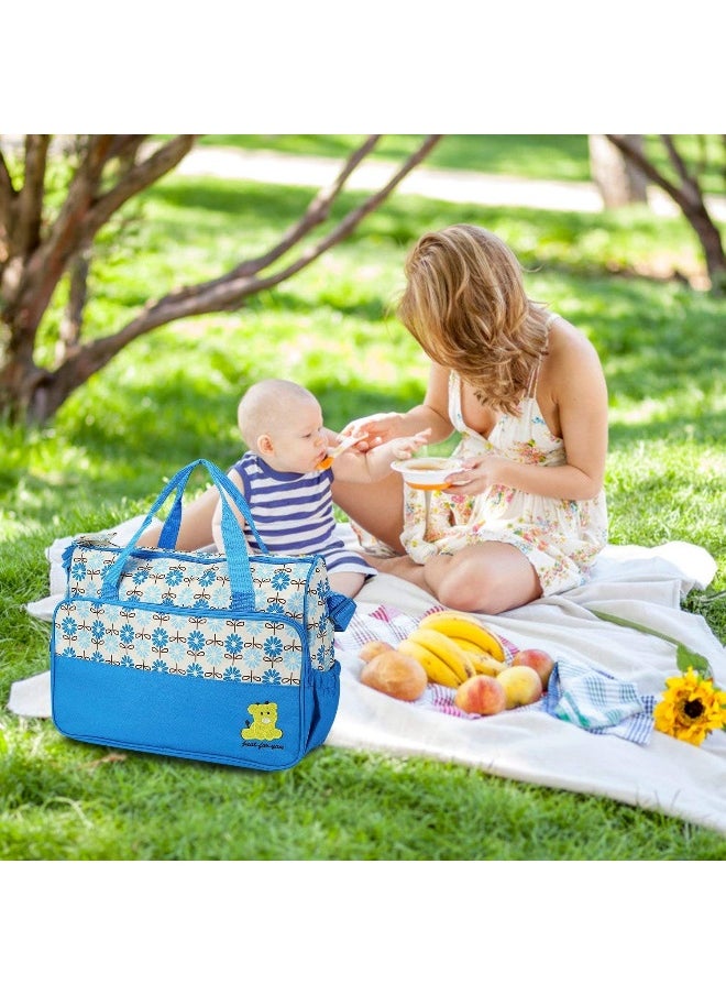Moclever 5PCS Diaper Bag Tote Set - Baby Bags for Mom (Blue), Blue, Large