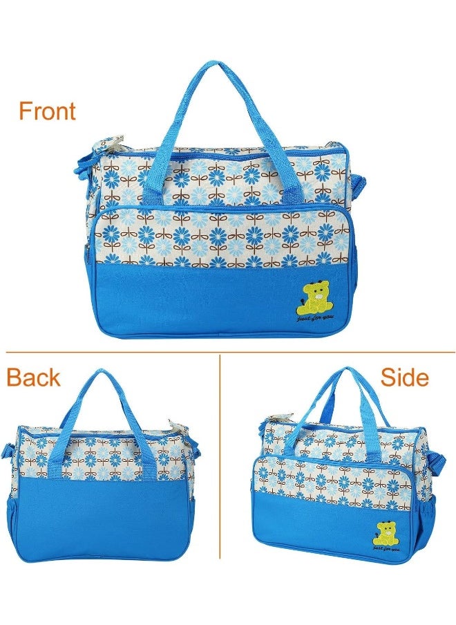 Moclever 5PCS Diaper Bag Tote Set - Baby Bags for Mom (Blue), Blue, Large