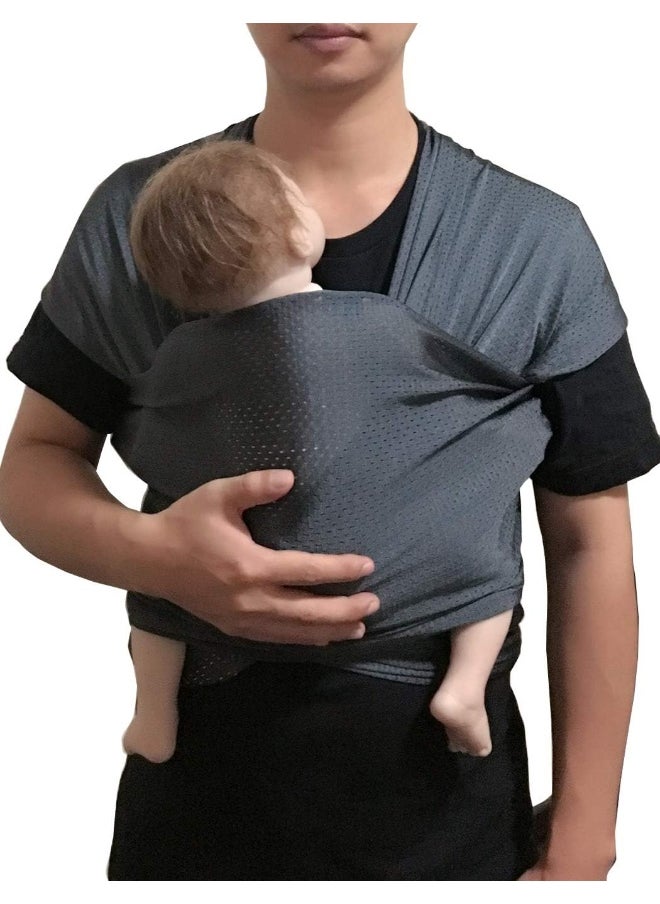 Vlokup Baby Wrap Sling Carrier for Newborn, Infant, Toddler, Child Breathable Lightweight Stretch Mesh Water Sling Nice for Summer, Pool, Beach, Swimming Perfect Shower Gift Grey
