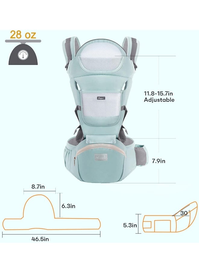 Ocanoiy Baby Carrier Newborn to Toddler Baby Wrap Carrier with Hip Seat Lumbar Support Adjustable One Size Fits All Toddler Infant Baby Holder Carrier 360 All Seasons