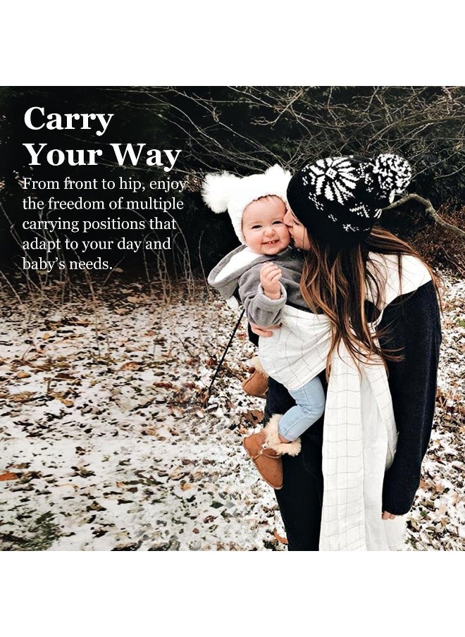 Vlokup Ring Sling Baby Carrier, Soft Cotton Baby Sling Carrier Newborn to Toddler, Baby Wrap Carrier for Plus Size Parents, Perfect Shower Gift, White Plaid