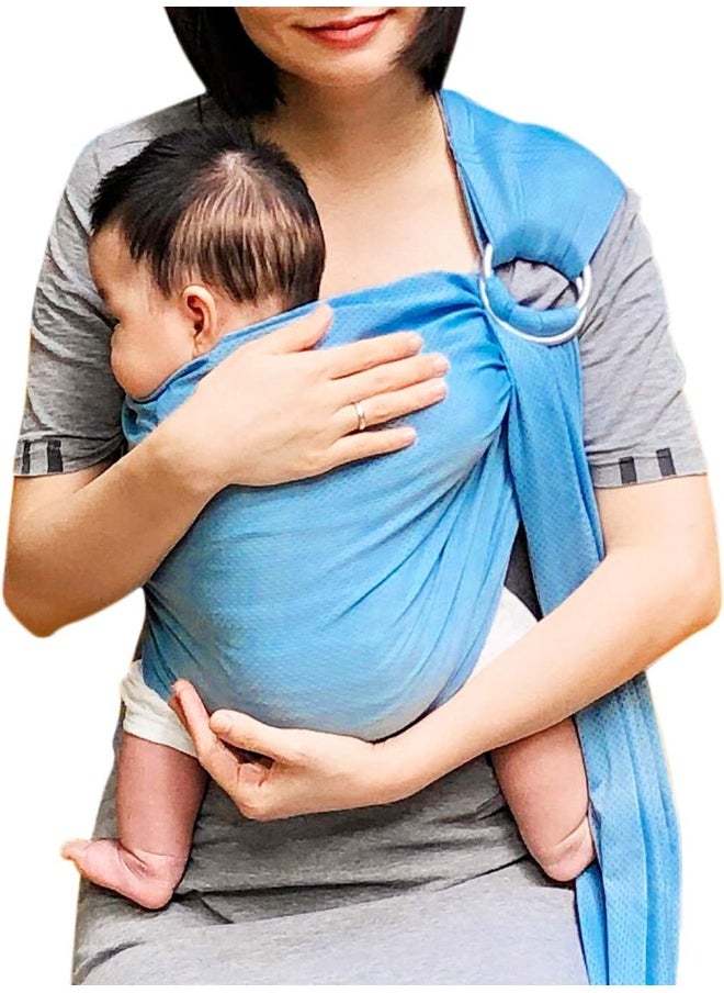 Vlokup Baby Water Ring Sling Carrier | Lightweight Breathable Mesh Baby Wrap for Infant, Newborn, Kids and Toddlers | Perfect for Summer, Swimming, Pool, Beach | Great for Dad Too Lakeblue