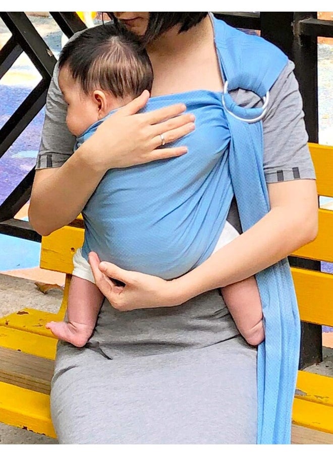 Vlokup Baby Water Ring Sling Carrier | Lightweight Breathable Mesh Baby Wrap for Infant, Newborn, Kids and Toddlers | Perfect for Summer, Swimming, Pool, Beach | Great for Dad Too Lakeblue