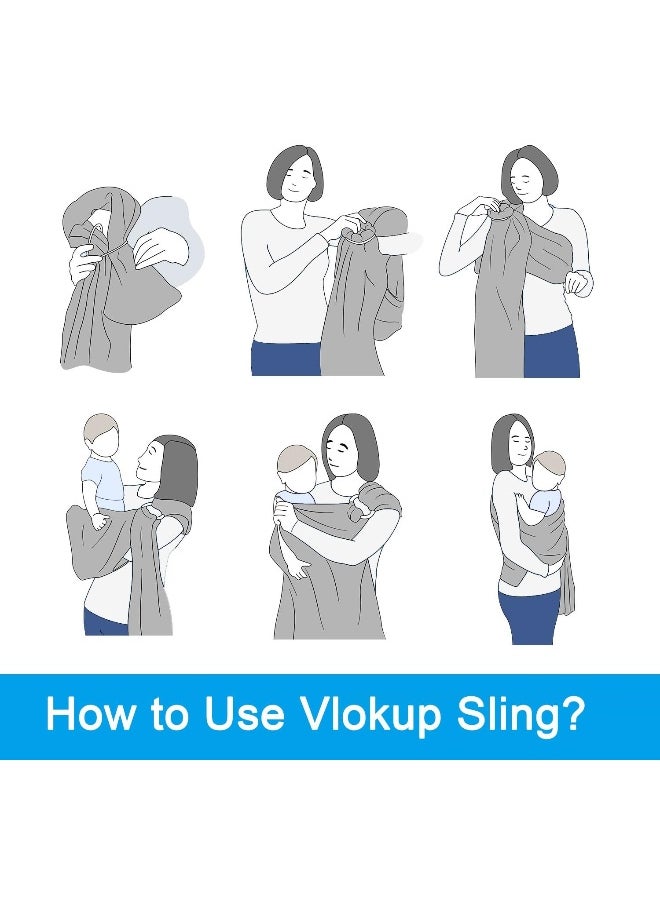 Vlokup Baby Water Ring Sling Carrier | Lightweight Breathable Mesh Baby Wrap for Infant, Newborn, Kids and Toddlers | Perfect for Summer, Swimming, Pool, Beach | Great for Dad Too Lakeblue