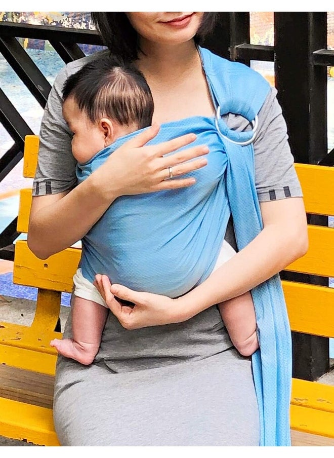 Vlokup Baby Water Ring Sling Carrier | Lightweight Breathable Mesh Baby Wrap for Infant, Newborn, Kids and Toddlers | Perfect for Summer, Swimming, Pool, Beach | Great for Dad Too Lakeblue