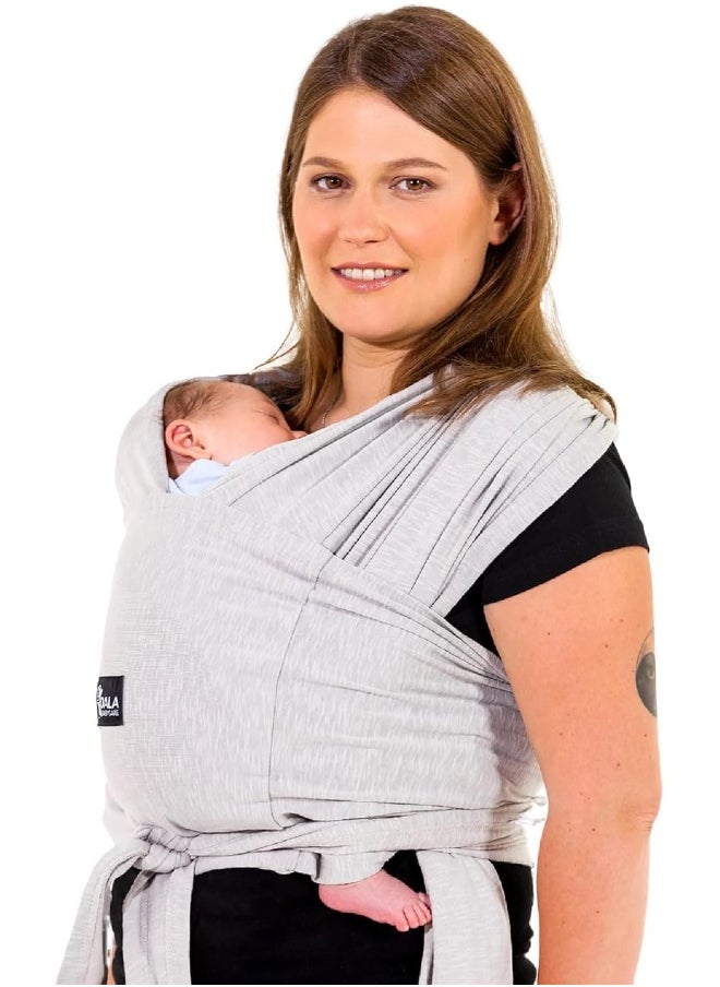 Koala Babycare Baby Sling Easy to Wear - Certified Ergonomic Support - Multi-Purpose Stretchy Baby Carrier Suitable up to 9 kg - Baby Wrap Carrier for Newborn - Light Grey - Registered Design