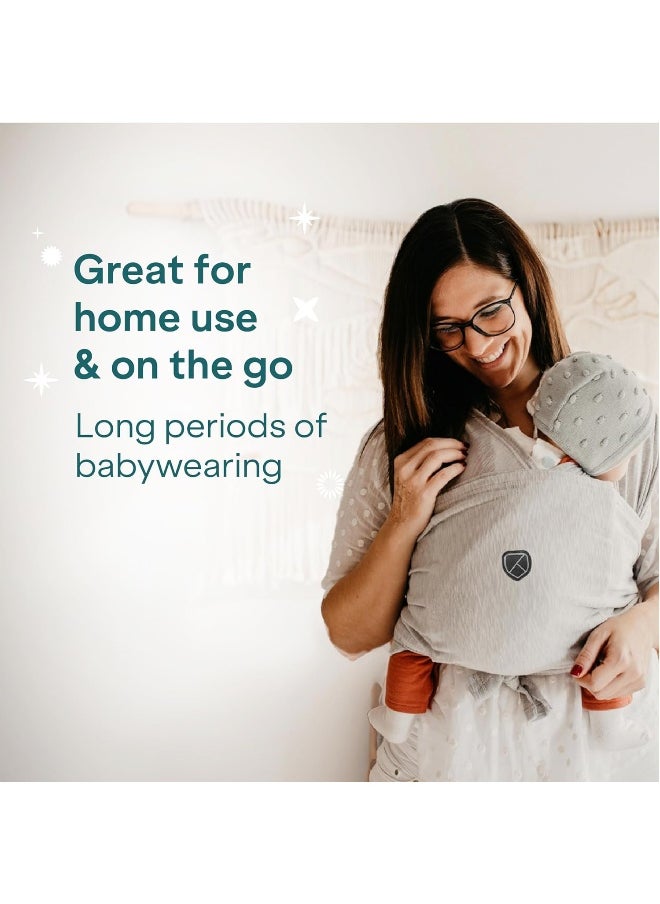 Koala Babycare Baby Sling Easy to Wear - Certified Ergonomic Support - Multi-Purpose Stretchy Baby Carrier Suitable up to 9 kg - Baby Wrap Carrier for Newborn - Light Grey - Registered Design