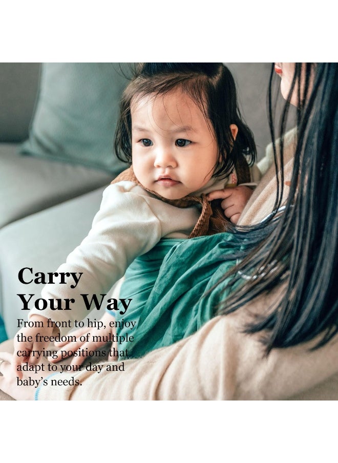 Vlokup Ring Sling Baby Carrier, Soft Linen Cotton Baby Sling Carrier Newborn to Toddler, Baby Wrap Carrier for Plus Size Parents, Perfect Shower Gift, Green