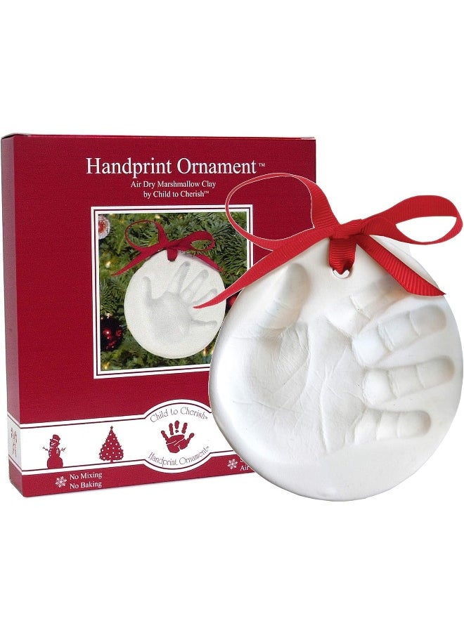 Child to Cherish Marshmallow Clay Baby Handprint or Footprint First Christmas Ornament Kit